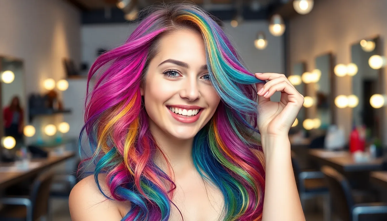 25+ Stunning Rainbow Hair Color Ideas for Every Style & Hair Type (2025) 3