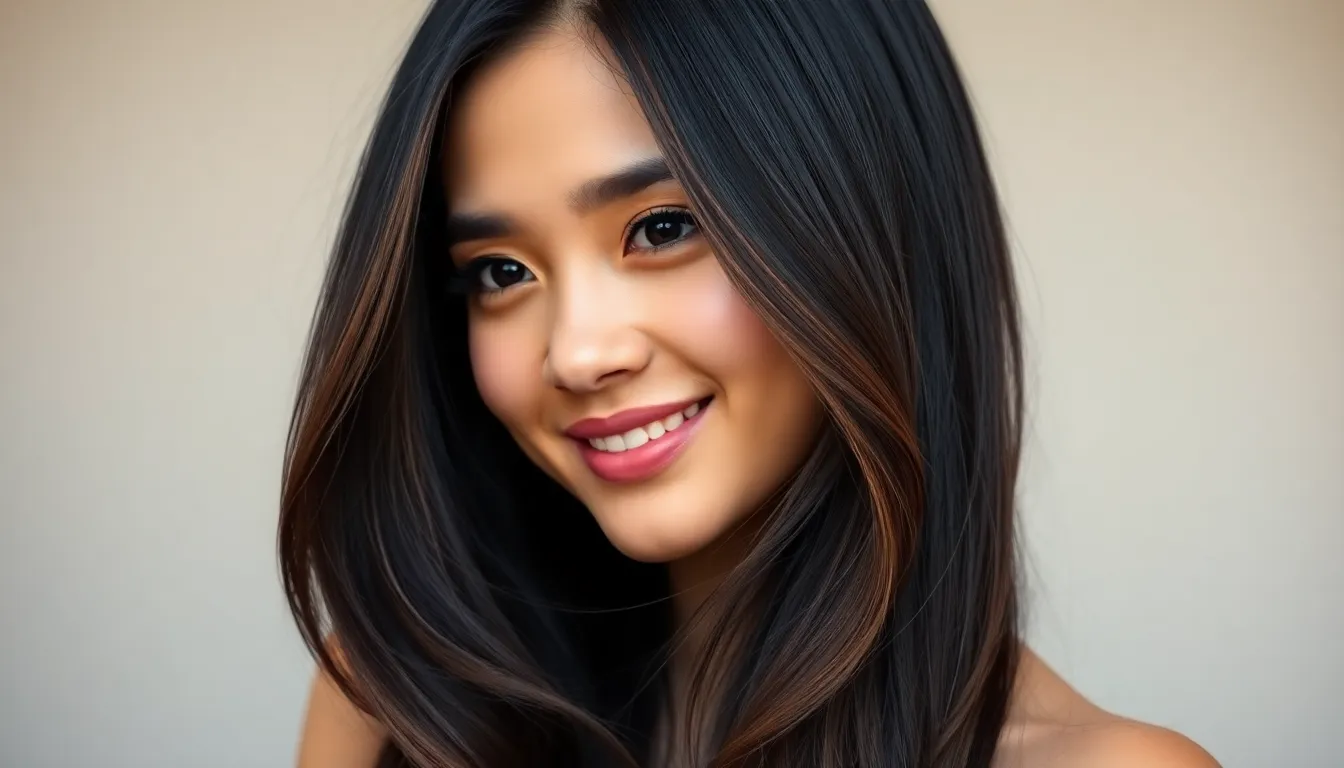 30 Stunning Black Hair Color Ideas with Highlights That Will Transform Your Look 10 30 Stunning Black Hair Color Ideas with Highlights That Will Transform Your Look 9