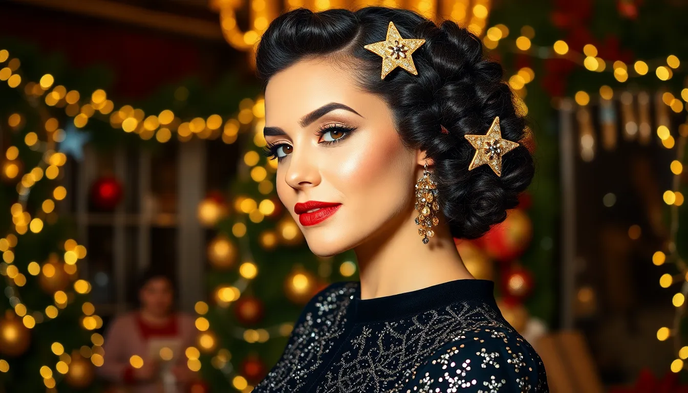 15 Stunning Christmas Party Hairstyles That'll Make You the Star of Every Holiday Event 10 15 Stunning Christmas Party Hairstyles That'll Make You the Star of Every Holiday Event 9