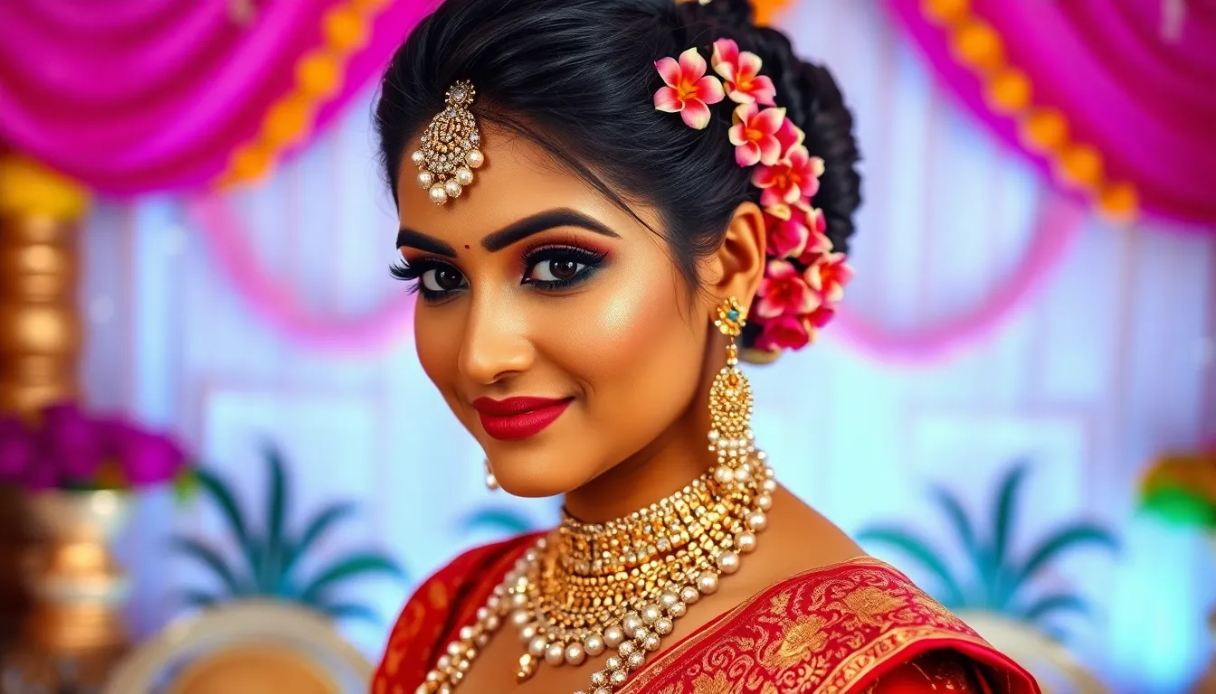 25 Stunning Hairstyles for Indian Weddings: Traditional Braids to Glamorous Updos 12 25 Stunning Hairstyles for Indian Weddings: Traditional Braids to Glamorous Updos 11