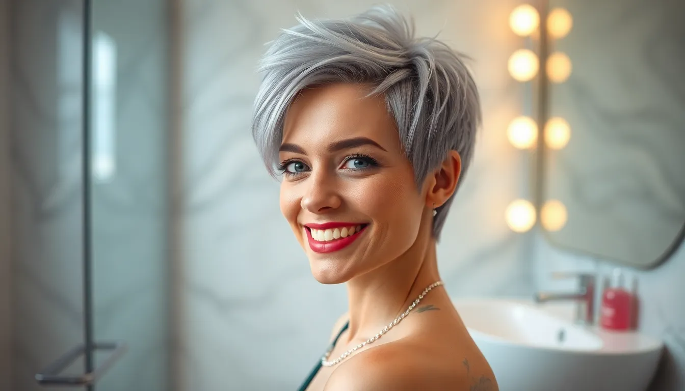 15 Stunning Pixie Cuts for Gray Hair That'll Make You Look Years Younger 12 15 Stunning Pixie Cuts for Gray Hair That'll Make You Look Years Younger 11
