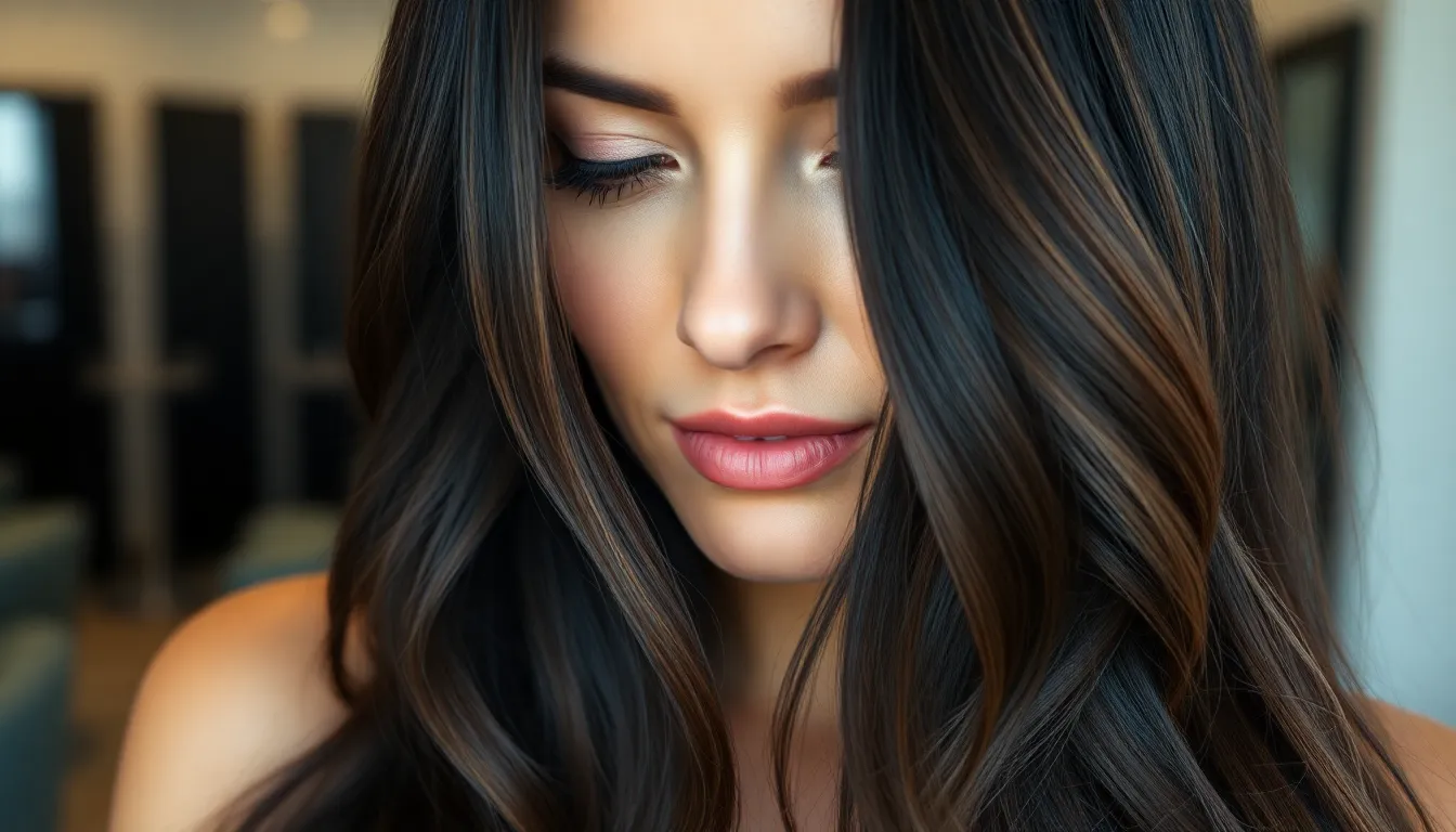 30 Stunning Black Hair Color Ideas with Highlights That Will Transform Your Look 14 30 Stunning Black Hair Color Ideas with Highlights That Will Transform Your Look 13