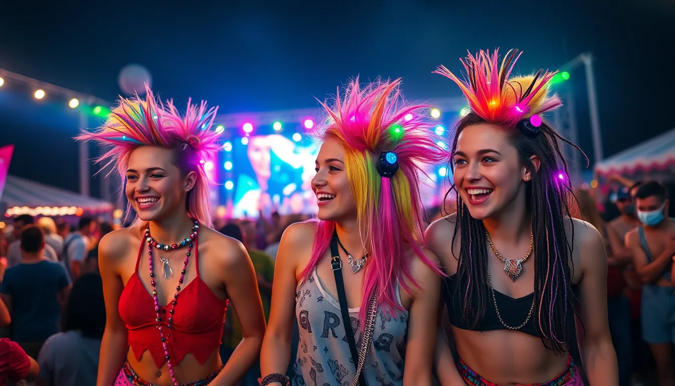 25 Epic Rave Hairstyle Ideas That'll Make You Glow Under Festival Lights 18 25 Epic Rave Hairstyle Ideas That'll Make You Glow Under Festival Lights 17