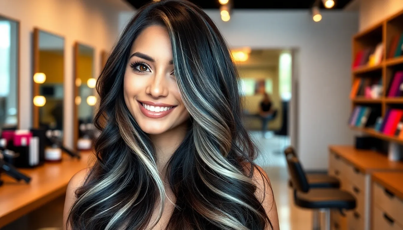 30 Stunning Black Hair Color Ideas with Highlights That Will Transform Your Look 2 30 Stunning Black Hair Color Ideas with Highlights That Will Transform Your Look 1