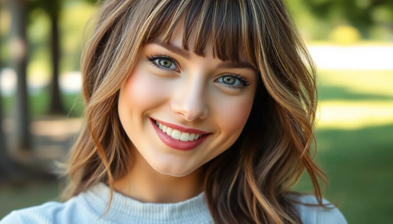 Face Framing Highlights with Bangs: The Perfect Combo for Every Face Shape 2 Face Framing Highlights with Bangs: The Perfect Combo for Every Face Shape 1