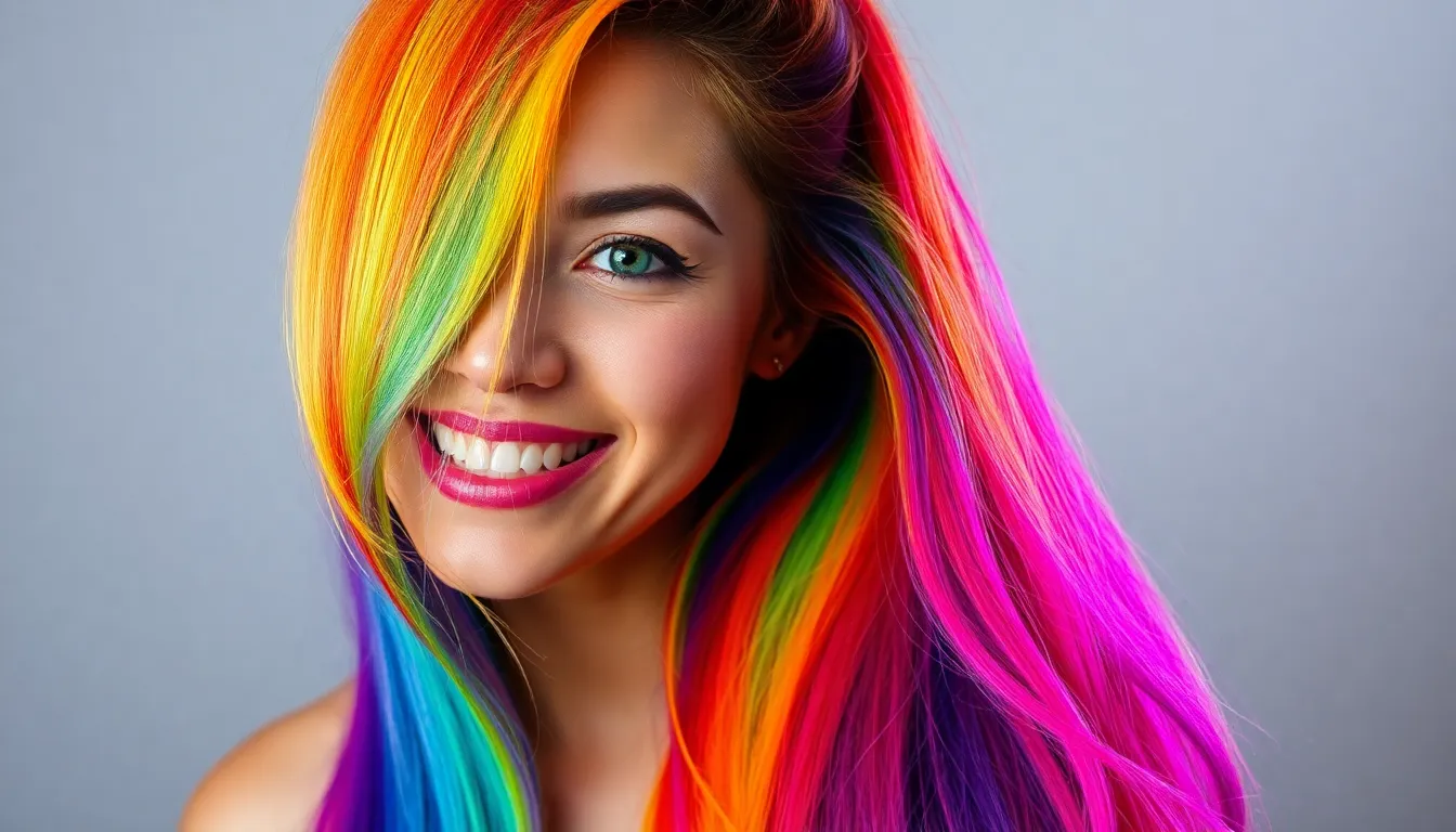 25+ Stunning Rainbow Hair Color Ideas for Every Style & Hair Type (2025) 1