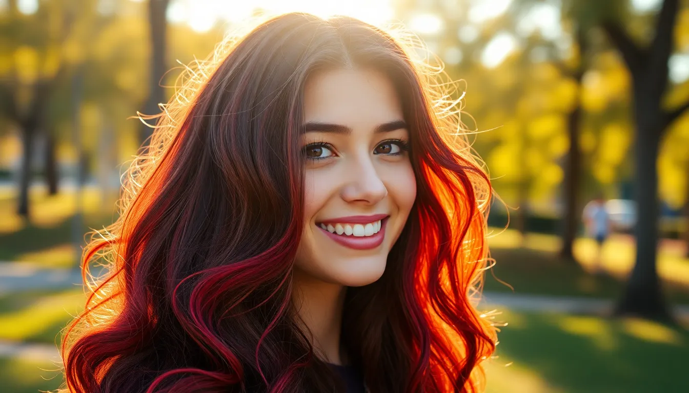 Red Highlights on Brunette Hair: Best Shades, Techniques & Maintenance Tips 2025 1