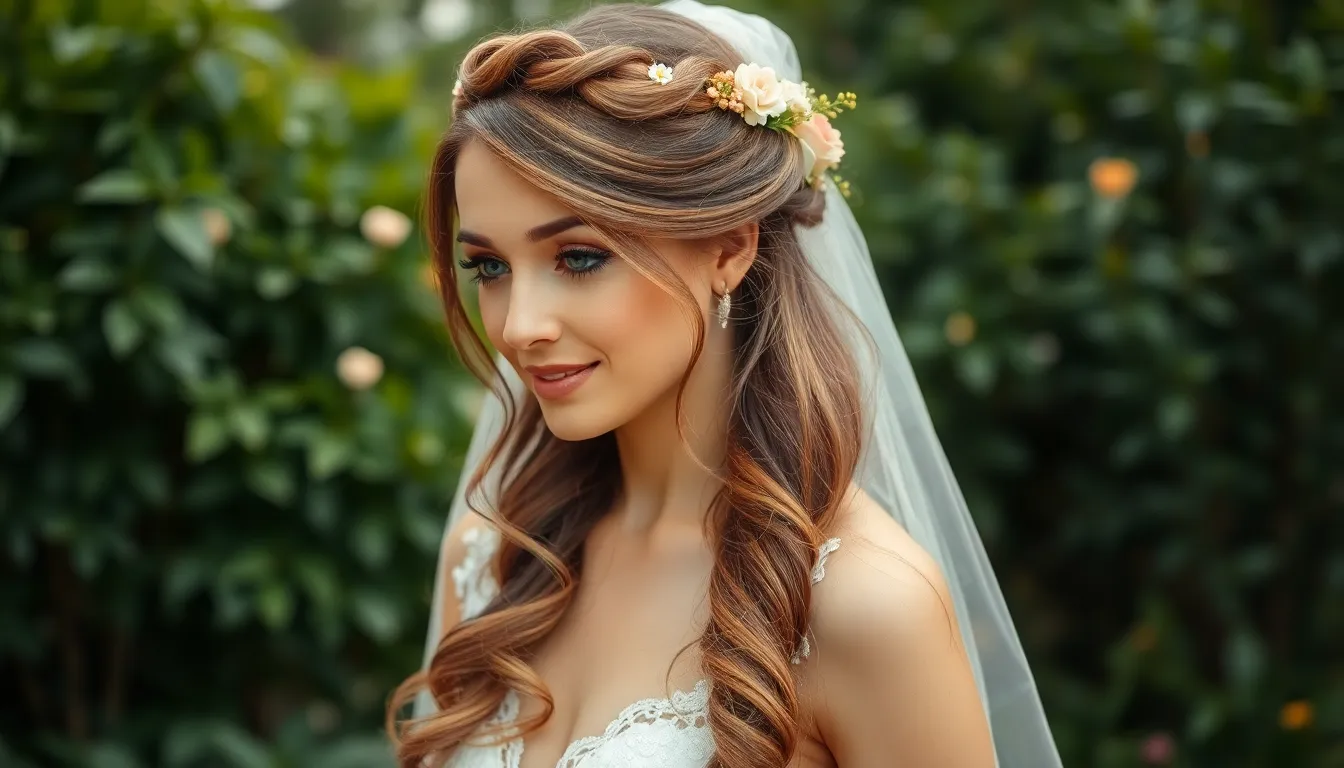 25 Stunning Wedding Hairstyles for Long Hair with Veils That'll Make You Swoon 1