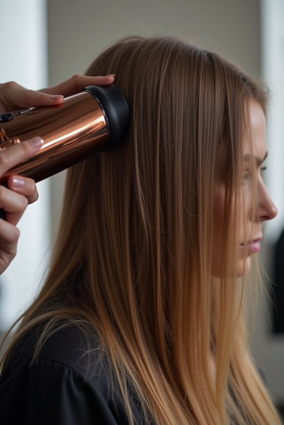 blow dry roots with lift