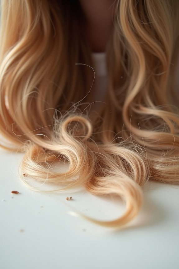 normal shedding visible on long hair