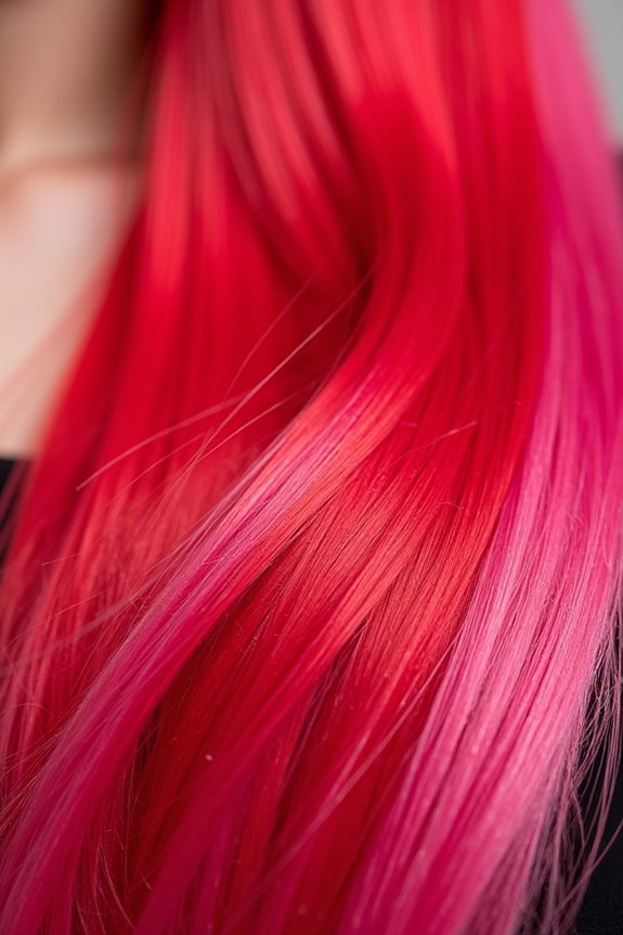 red and pink fade fastest plan frequent touch ups