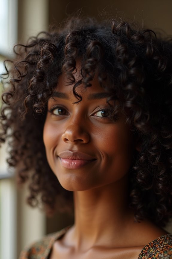 tightly coiled corkscrew curls