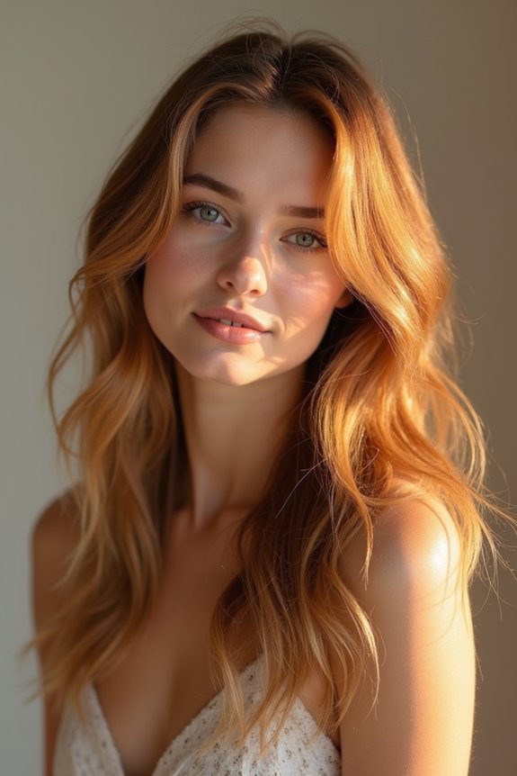warm toned honey caramel highlights